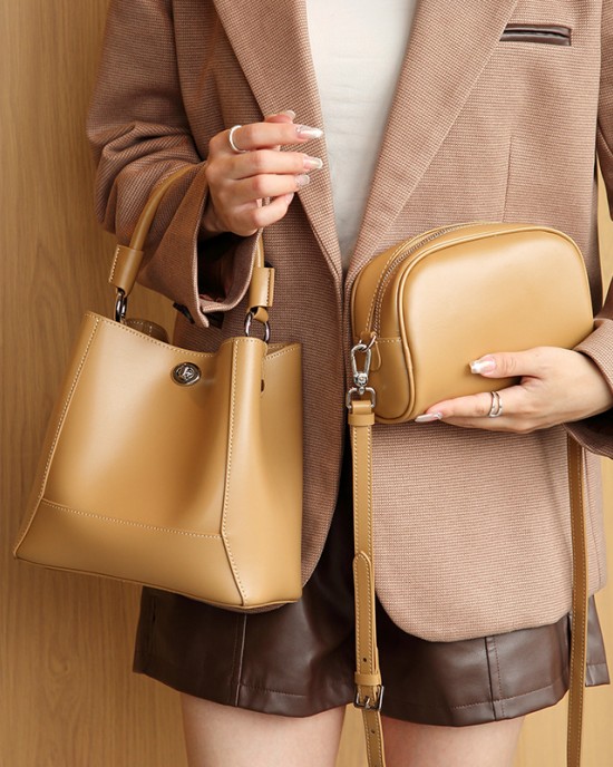 Women's handbags, 2025 new versatile genuine leather women's handbags, luxury small shoulder and crossbody saddle bag