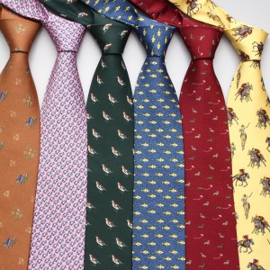 9cm polyester printed arrow-shaped casual ties for men and women, animal-themed casual and versatile shirt ties wholesale.