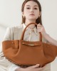 Stylish and simple large-capacity genuine leather tote bags, niche European and American solid-color wing bags, versatile commuter bags