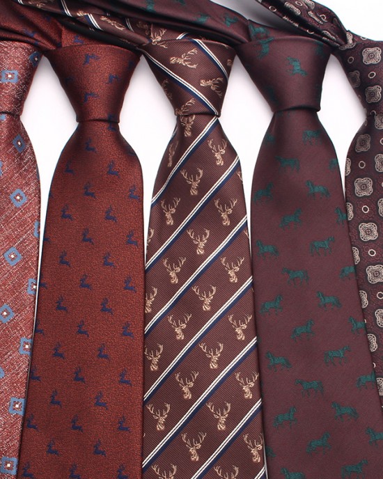 2023 coffee-colored ties, men's casual, fashionable polyester hand-tied ties, available for wholesale.