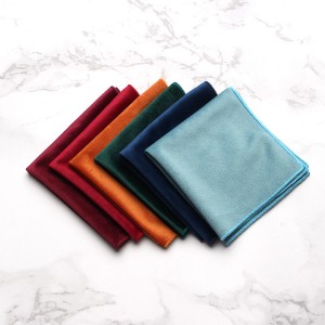 Velvet pocket squares, fashionable men's dress accessories, wedding party handkerchiefs, ready for wholesale from Shengzhou manufacturers.