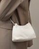 2025 popular chain underarm bag for women, luxurious cloud-shaped pleated cowhide shoulder and crossbody bag with gold ball chain