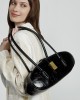 2025 new, top-grain waxed cowhide underarm bag, single-shoulder genuine leather handbag, long baguette bag for commuters.
