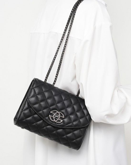 2025 new top-grain cowhide bags, women's chain bags, luxury light luxury spring and summer genuine leather