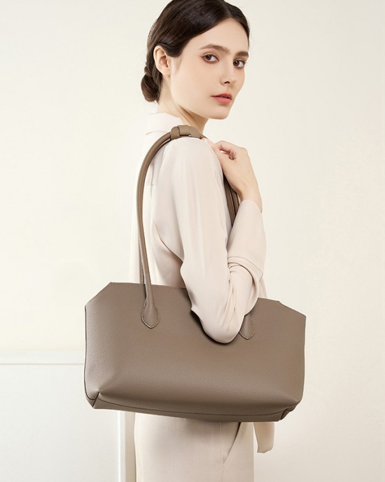 Niche minimalist new luxury genuine leather women's bag, tote bag, French cowhide underarm bag, shoulder bag, commuter bag