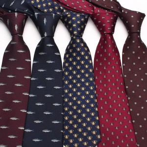 2023 new men's 8cm vintage tie wholesale, various patterns, polyester silk business suit accessories