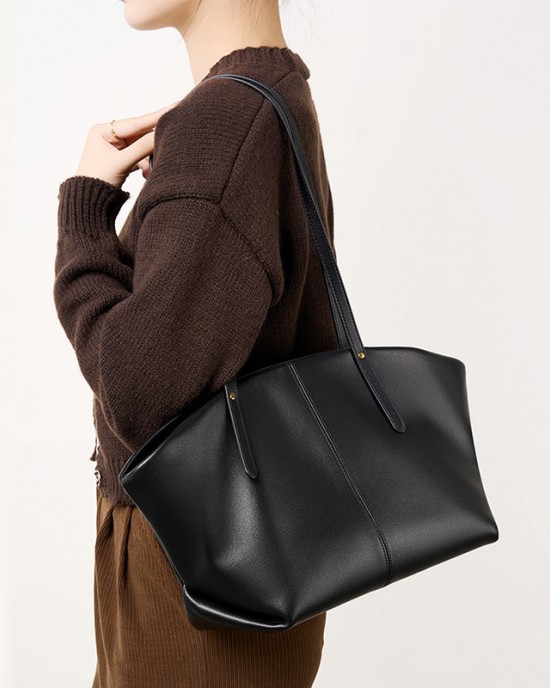 Genuine leather women's bag, 2025 new fashion casual large shoulder bag, cowhide women's handbag, large capacity tote bag