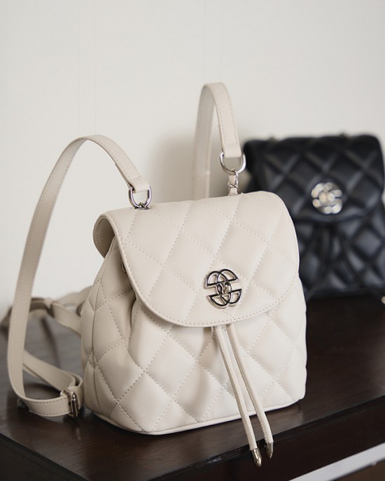 Korean niche genuine leather backpack for women, 2025 new style, fashionable backpack, large design bag