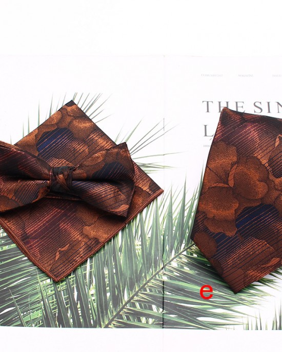 Lei'er men's tie sets, three-piece polyester striped tie, bow tie, and handkerchief set. Suit accessories manufacturers in stock