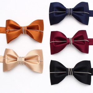 Lei'er silver decorative bow tie, trendy shirt, suit, banquet, wedding accessory, men's fashion bow tie manufacturer