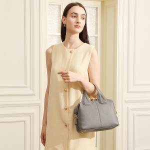 New Fashionable Top-Grain Cowhide Boston Bag, Versatile Soft Leather Handbag, Crossbody Bag for Women