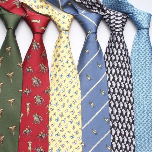 9cm polyester printed arrow-shaped casual ties for men and women, animal-themed casual and versatile shirt ties wholesale.