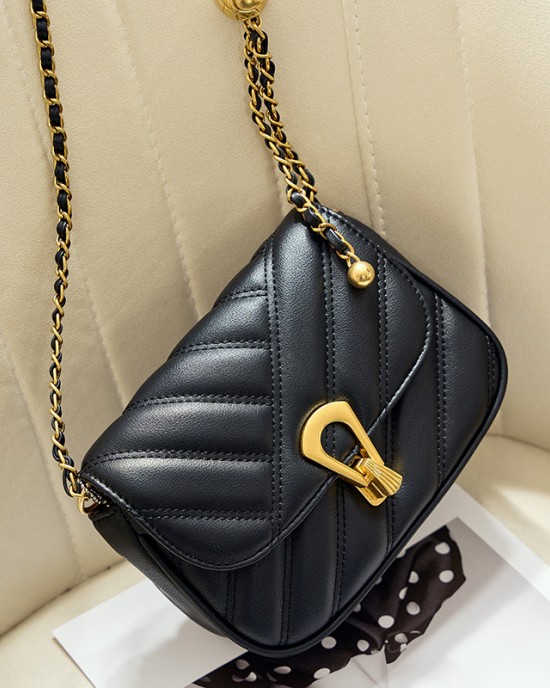 2025 new style women's bags, chain crossbody bags Summer luxury genuine leather underarm mini bag