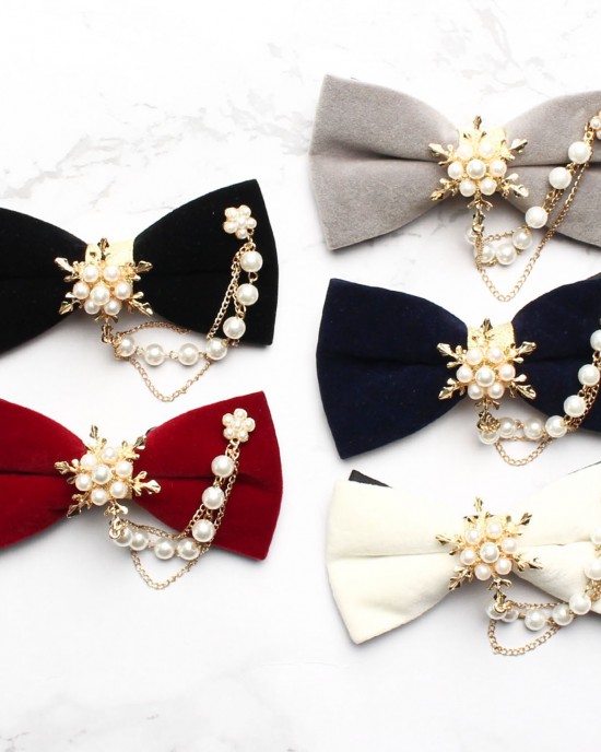 Groom's wedding formal bow ties with diamond embellishments, Korean-style British red wedding bow ties wholesale