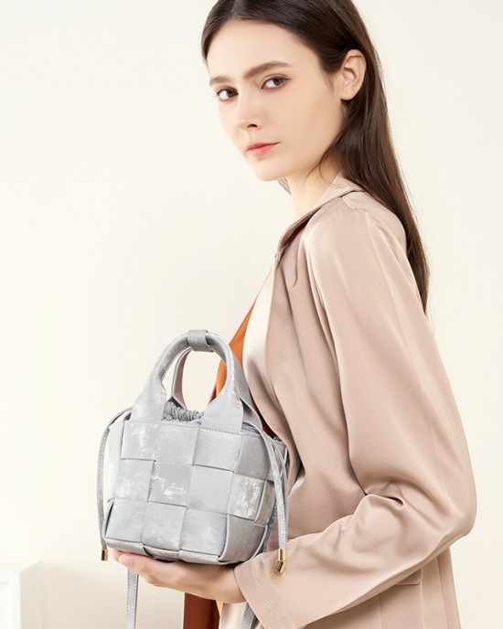 Yan Xin Chinese style Traditional Chinese style bucket bag, hand-woven basket-shaped bag, women's 2024 new mini crossbody handbag