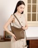 Autumn new genuine leather lazy dumpling bags, niche asymmetrical design, minimalist knotted horn bags, single-shoulder crossbody women's bags