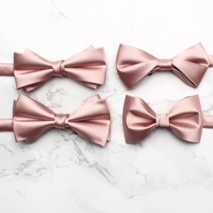 2025 new pink textured bow ties for men and women, polyester yarn-dyed, fashionable and versatile bow ties, manufacturer in stock in Shengzhou