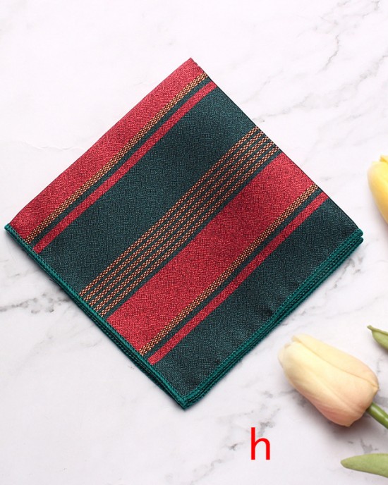 Whole-Stock Men's Formal Business Suit Pocket Squares, Striped Floral Chest Handkerchiefs, Small Party Handkerchiefs