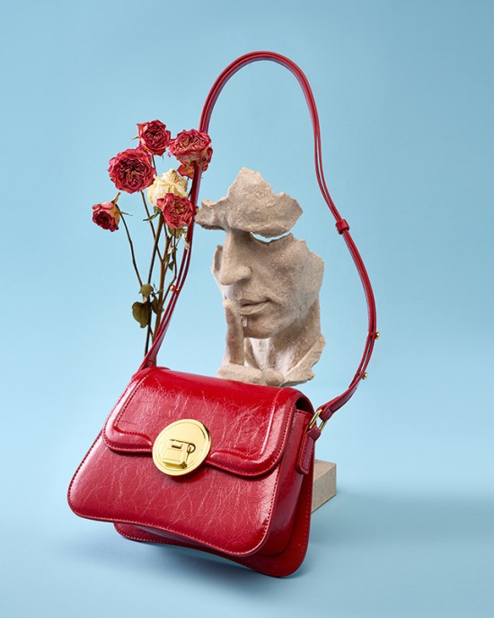 Retro solid color women's bowling handbag, spring/summer new cross-border versatile commuter underarm shoulder bag