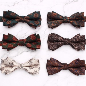 Men's groom's wedding bow ties, Chinese-style bow ties for formal photoshoots, stylish striped bow ties, available from manufacturers.
