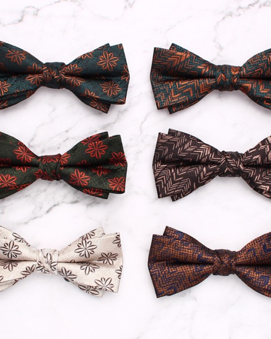 Men's groom's wedding bow ties, Chinese-style bow ties for formal photoshoots, stylish striped bow ties, available from manufacturers.