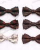 Men's groom's wedding bow ties, Chinese-style bow ties for formal photoshoots, stylish striped bow ties, available from manufacturers.