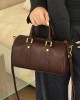 Retro Genuine Leather Maillard Handbag, Cross-border Women's Bag, Light Luxury, Stylish Boston Bag, Vegetable Tanned Cowhide Crossbody Bag