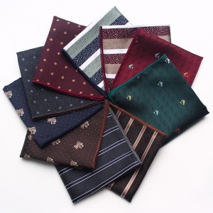 New striped floral pattern men's suit pocket square, men's business retro suit chest scarf, small handkerchief, wholesaler