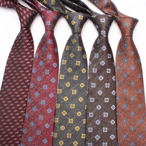 New Retro Small Checkered Diagonal Striped Men's Ties, Polyester Silk Yarn-Dyed Cut-Out Hand-Tied Ties, Wholesale & In Stock