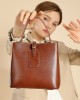 2025 new spring and summer women's bags, versatile bucket bags, luxurious large-capacity crossbody bags, genuine leather shoulder bags.