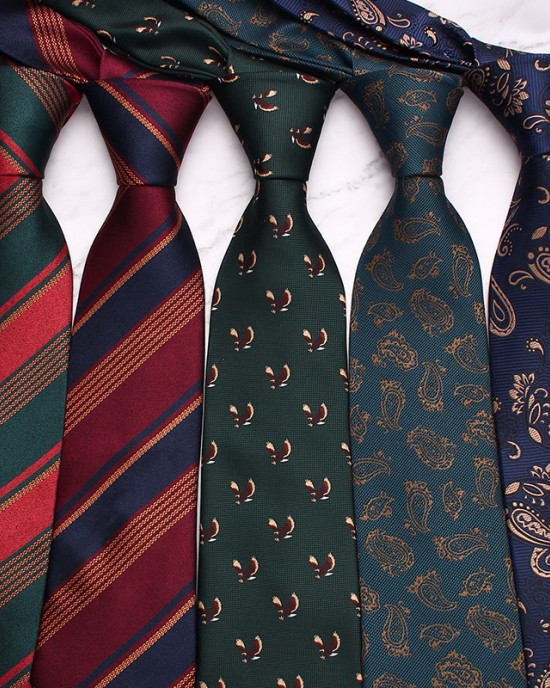 New 8cm hand-tied tie, men's business retro polyester paisley diagonal striped suit accessory tie wholesale