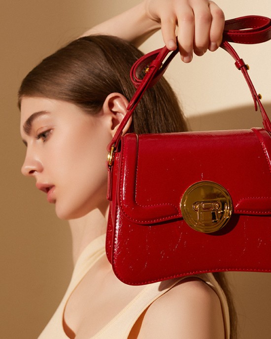 Retro solid color women's bowling handbag, spring/summer new cross-border versatile commuter underarm shoulder bag