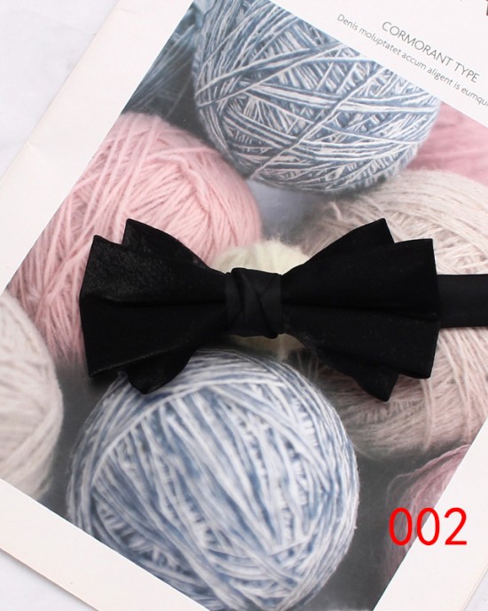 Men's black bow ties in stock, business-chic, retro, double-layered bow ties for shirts and suits, banquet accessories, bow tie manufacturers
