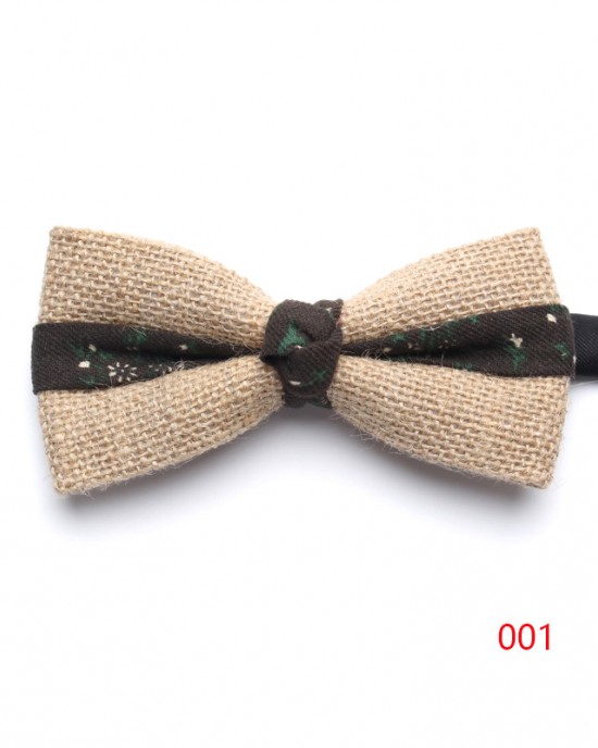 New summer cotton and linen bow ties, personalized linen jacquard patchwork bow ties, fashionable bow ties, ready for wholesale.