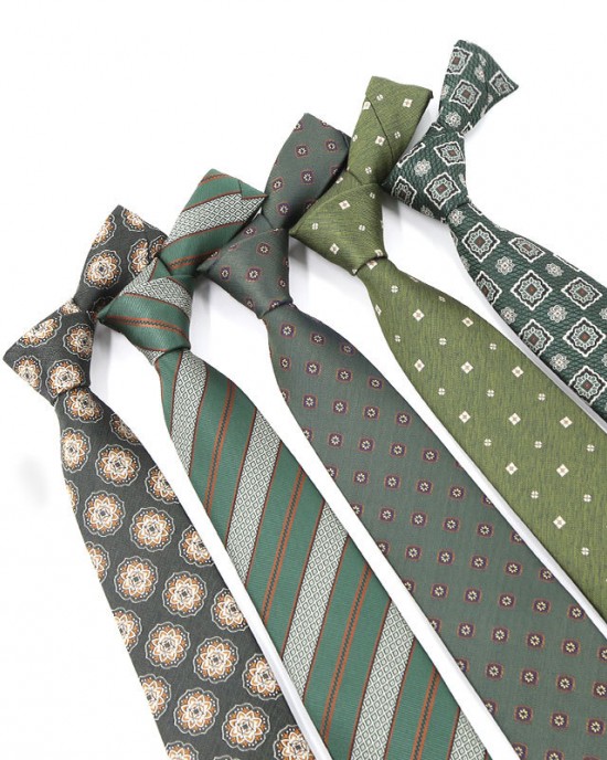 2024 New Green Series Ties, 8cm Polyester Business Suit Jacquard Ties, Bulk Ties, Manufacturer & In Stock