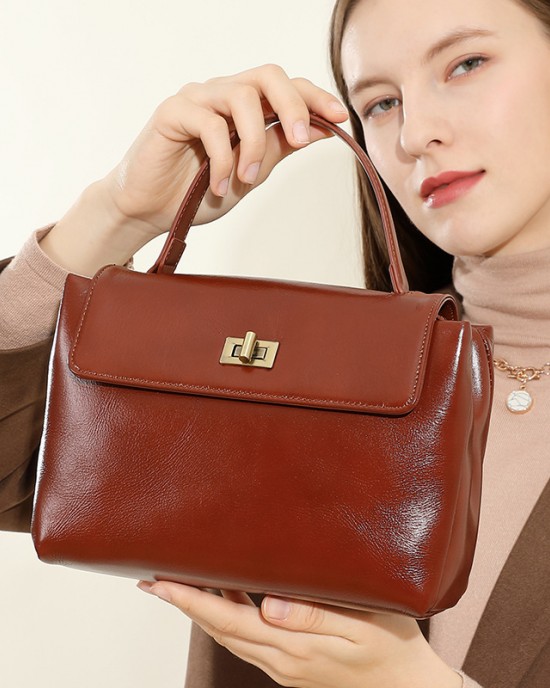 Genuine Leather Crossbody Bag for Women, 2025 Spring/Summer New Style, High-Quality Shoulder Bag, Fashionable and Versatile Commuter Handbag