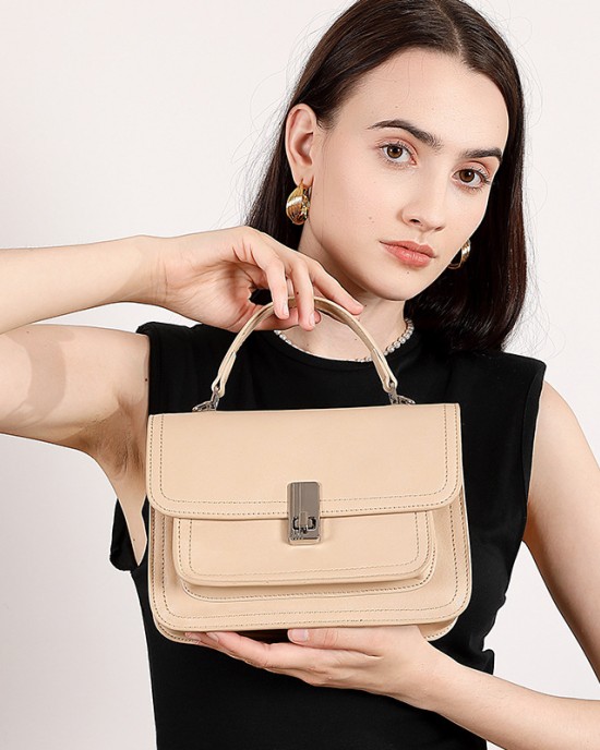 New Top-Grain Cowhide Bag, Large-Capacity Single-Shoulder Handbag, Motorcycle Bag, Women's Commuter Bag, Luxury Crossbody