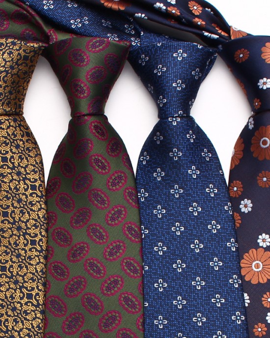 Leier, in stock, classic floral men's tie, men's plaid paisley pattern tie, business casual wedding tie