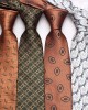 2024 new coffee-colored ties, men's casual, fashionable polyester hand-tied ties, available in multiple colors, available for wholesale.