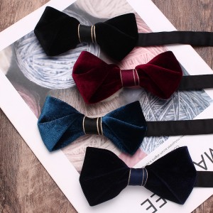 Lei'er ready-to-stock summer new velvet bow ties, personalized jacquard fashion bow ties, casual velvet bow ties.