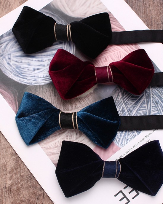 Lei'er ready-to-stock summer new velvet bow ties, personalized jacquard fashion bow ties, casual velvet bow ties.