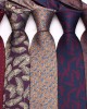 Lei'er burgundy men's tie, vintage groom wedding tie, yarn-dyed polyester silk business tie manufacturers in stock