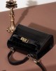 2025 Spring/Summer new women's bags, lightweight crossbody handbags, crocodile-patterned Kelly bags, small cowhide bags