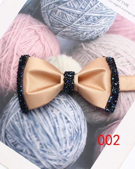 Lei'er solid color diamond-embellished bow ties, fashionable men's shirt, suit, banquet, and wedding accessory bow tie manufacturer.