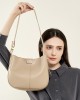 2025 new style genuine leather women's bag, simple cowhide large-capacity cylindrical shoulder bag, solid color, niche casual tote bag