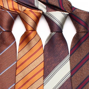 Lei'er new brown tie, 8cm men's business fashion polyester hand-tied tie in multiple colors.