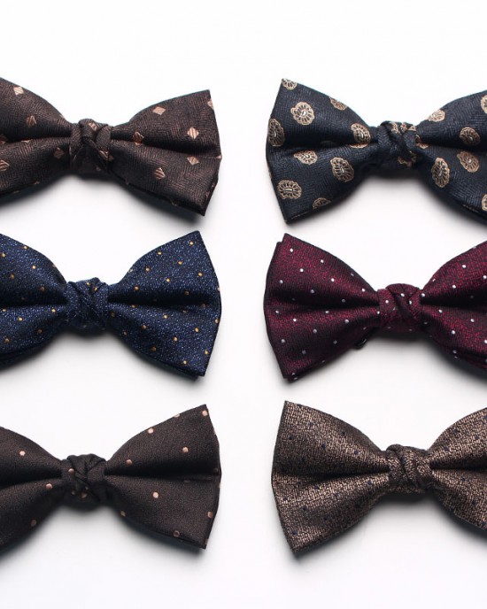 New Yarn-Dyed Jacquard Men's Bow Ties, Business Fashion Polyester Silk Groom & Groomsmen Wedding Bow Ties, Wholesale & In Stock