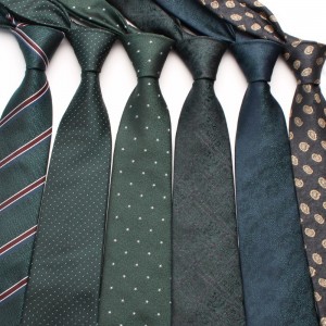 Lei'er new green series 8cm polyester business suit jacquard tie, bulk tie manufacturer in stock.