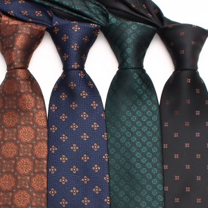 Leier, in stock, classic floral men's tie, men's plaid paisley pattern tie, business casual wedding tie