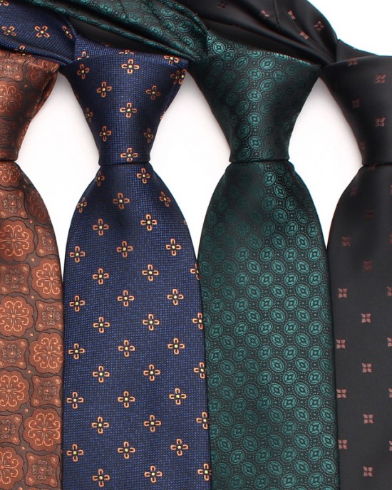 Leier, in stock, classic floral men's tie, men's plaid paisley pattern tie, business casual wedding tie